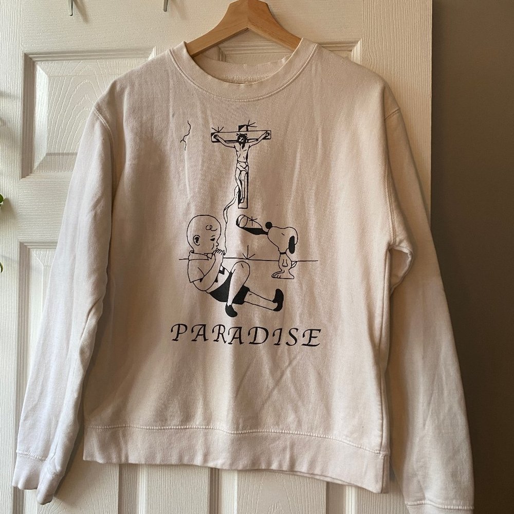 PARADISE NYC white sweatshirt Charlie Brown Snoopy Dover Street Market